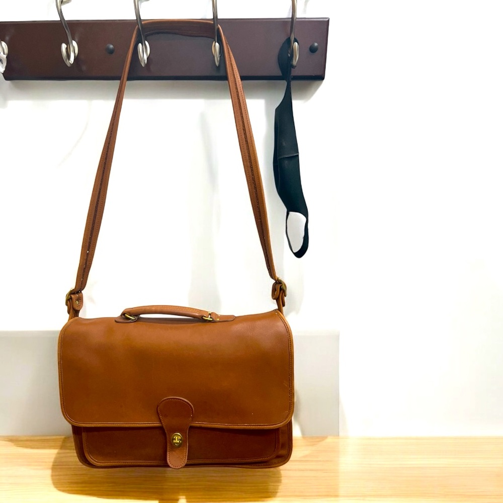 Coach Vintage Metropolitan Saddle Brown Leather Briefcase RARE COLLECTOR - Picture 8 of 10